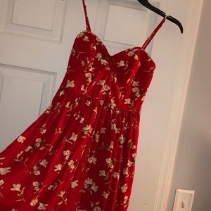 Floral Red Dress